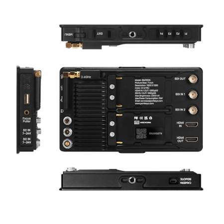 Portkeys BM7 II DS - monitor podglądowy 7”, HDMI, SDI, 1920x1080, 1000:1, 2200nit, dotykowe sterowanie_Porty i przyciski_3